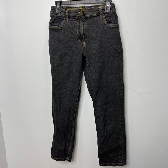 Blair Denim - Blair black wash 90s style straight leg jeans w elastic back